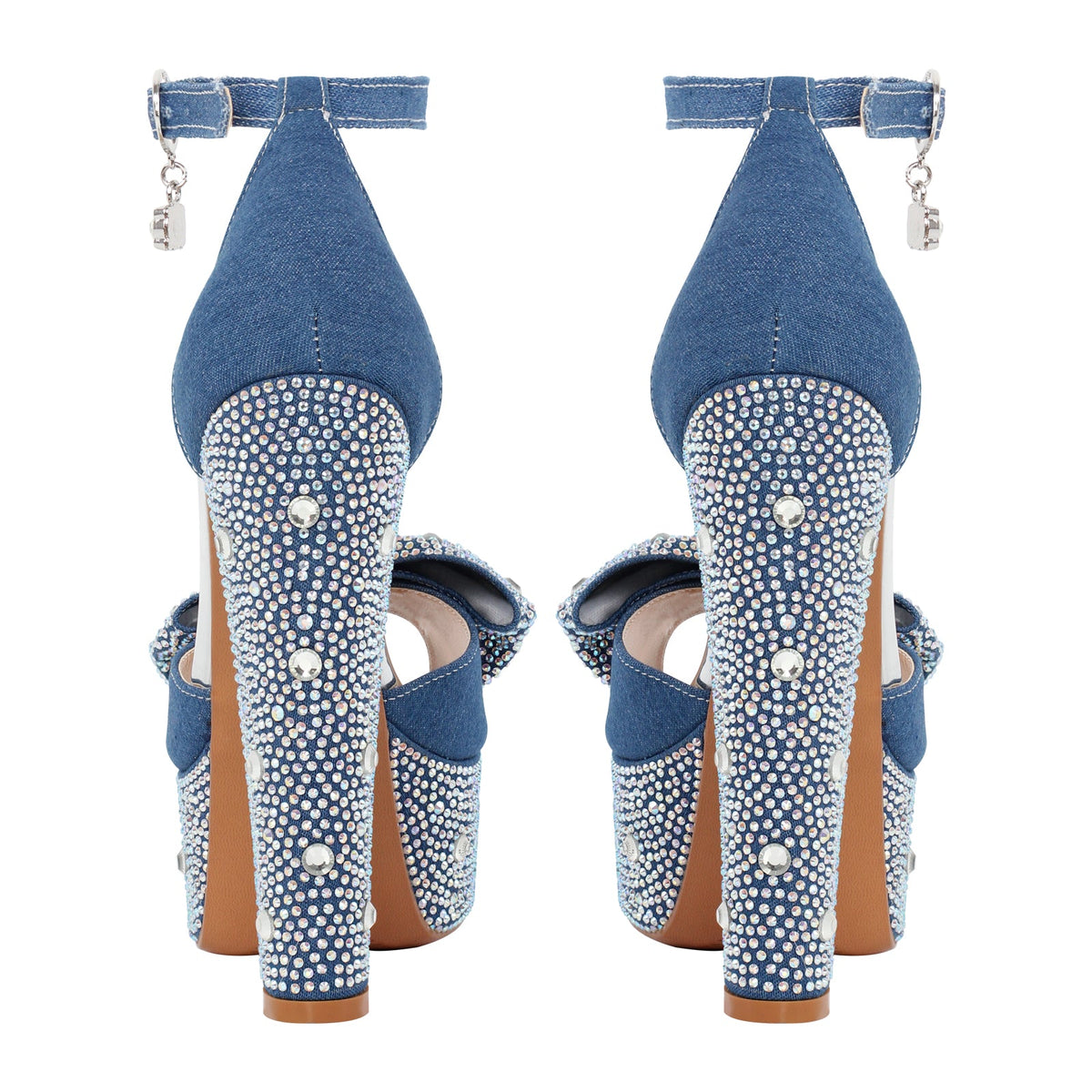 Rhinestone Bow Peep Toe High Heel Sandals - Onlymaker