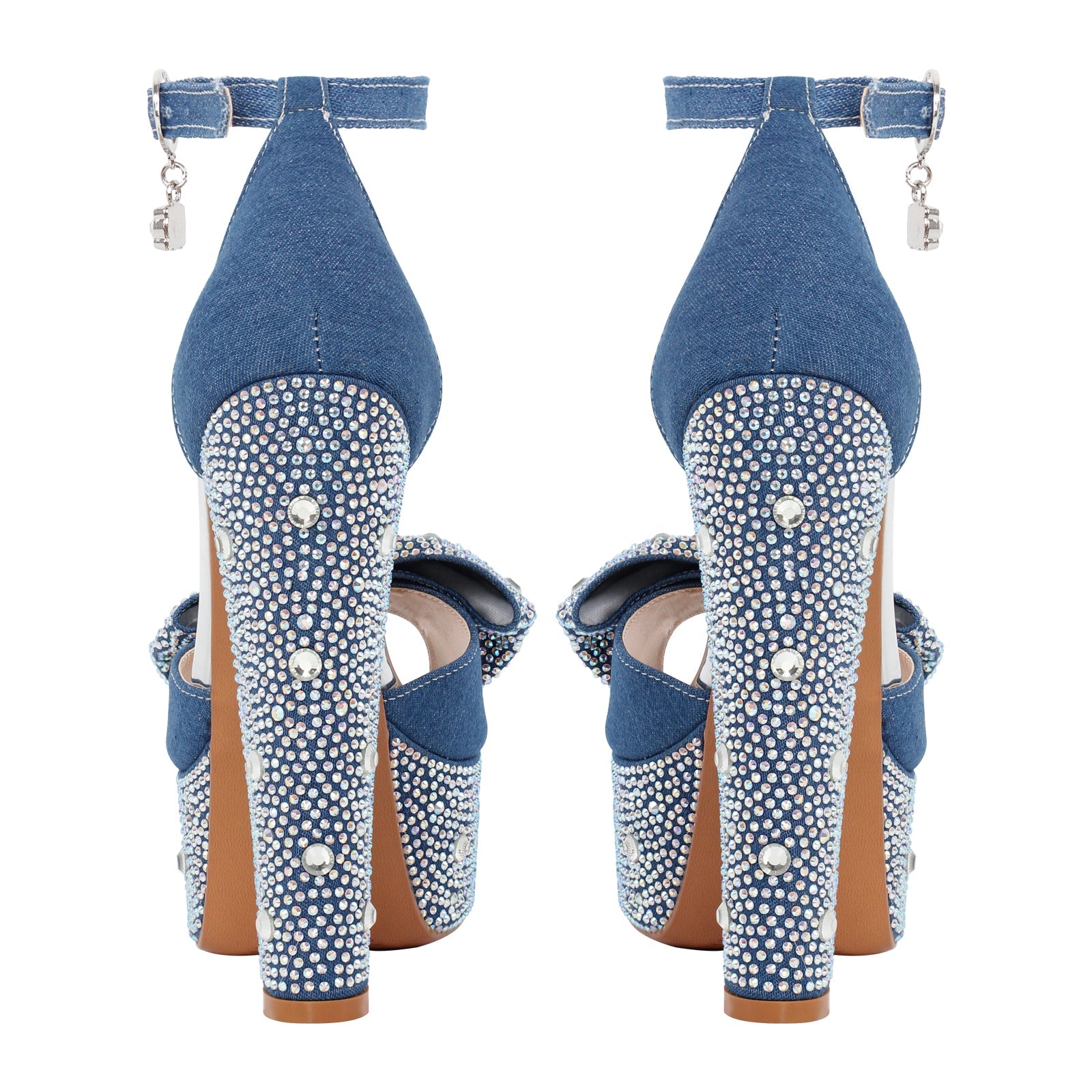 Rhinestone Bow Peep Toe High Heel Sandals - Onlymaker