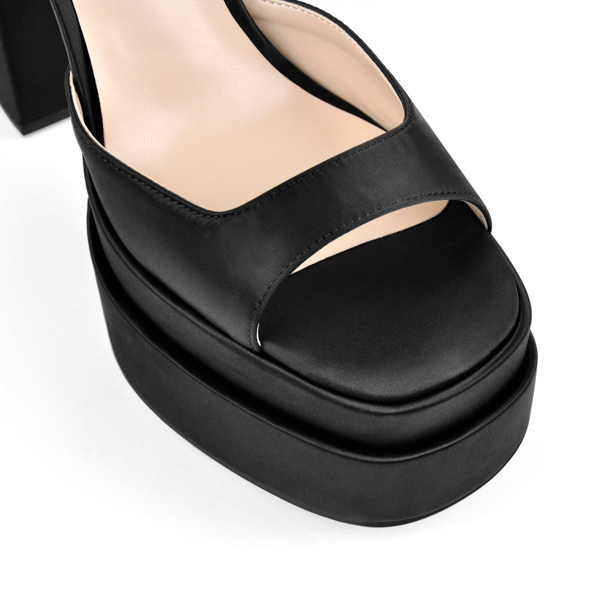 Double Platform Ankle Strap Chunky Heel Sandals - Onlymaker