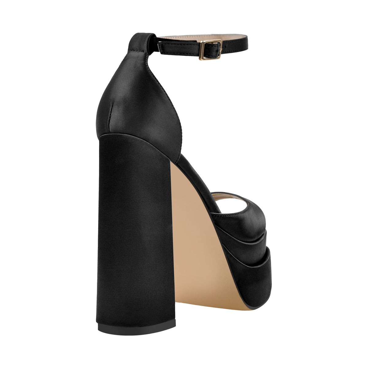 Double Platform Ankle Strap Chunky Heel Sandals - Onlymaker