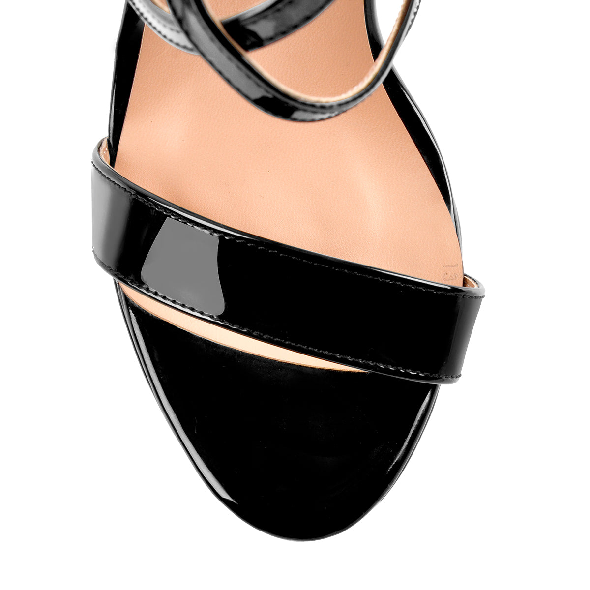 Patent Leather Platform Cross-tied Stiletto Sandals - Onlymaker