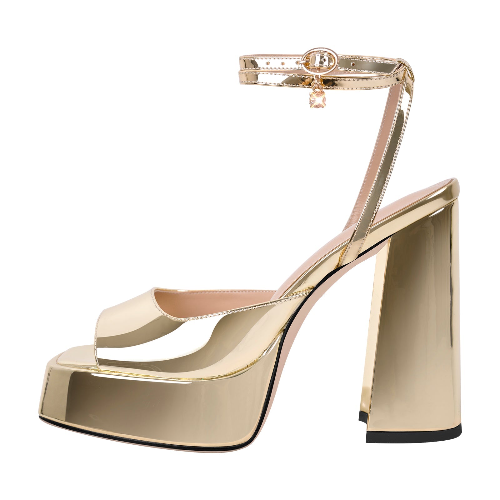 Open Toe Chunky Heel Strap Platform Sandals - Onlymaker