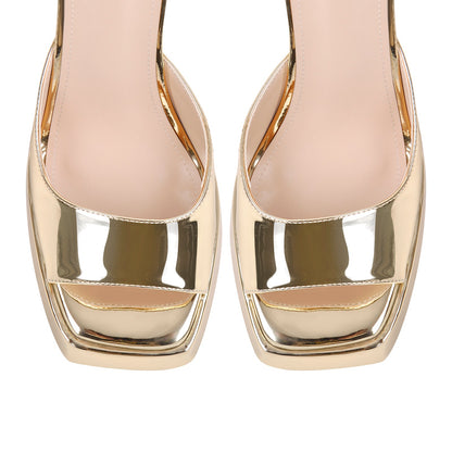 Open Toe Chunky Heel Strap Platform Sandals - Onlymaker