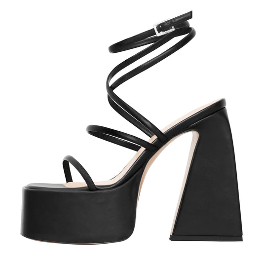 Platform Chunky Triangle Heel Sandals - Onlymaker