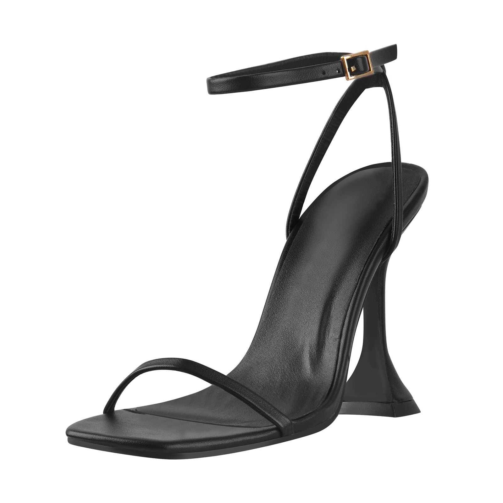 Black Ankle Strap High Heel Sandals - Onlymaker