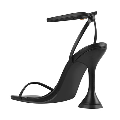 Black Ankle Strap High Heel Sandals - Onlymaker
