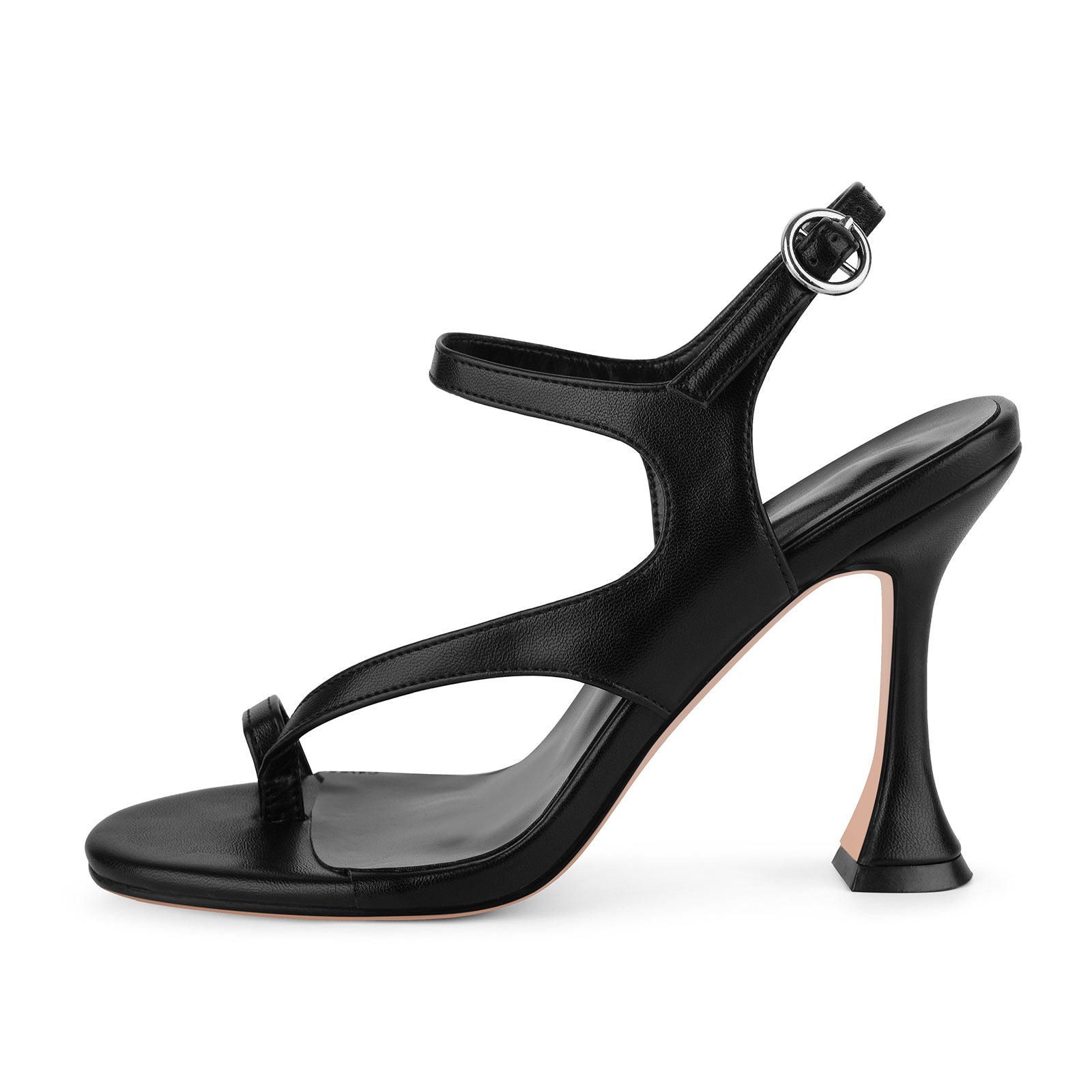 Buckle Strap Tapered Heel Flip Flops Sandals - Onlymaker