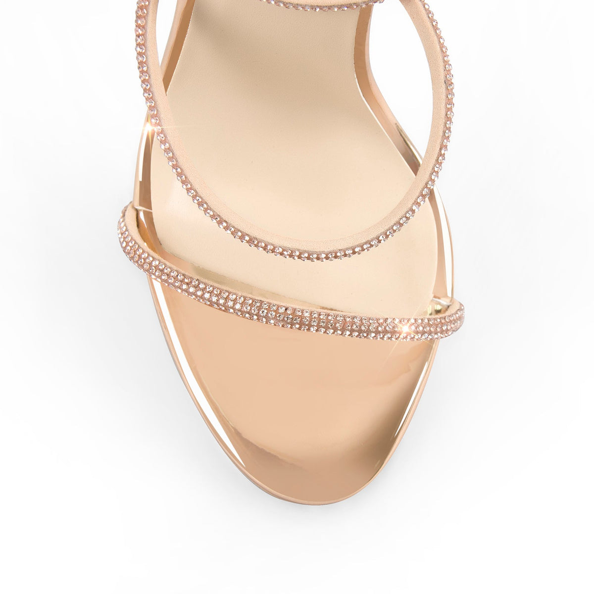 Open Toe High Heels Rhinestone Strappy Sandals - Onlymaker