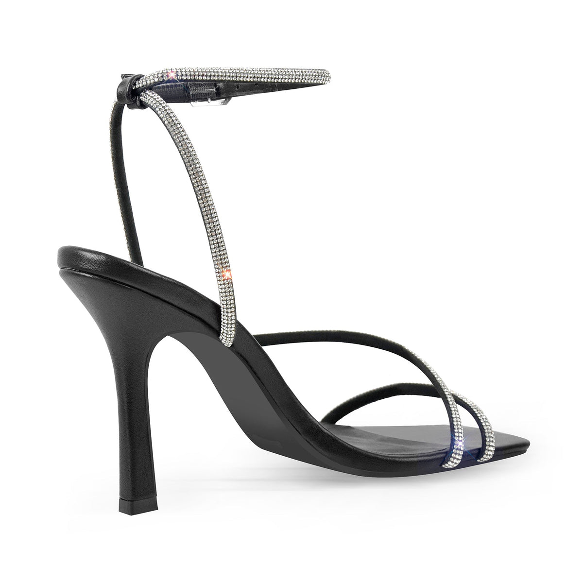 Ankle Rhinestone Strap High Heel Sandals - Onlymaker