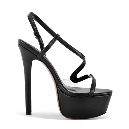 Platform S Strap Slingback High Heel Sandals - Onlymaker
