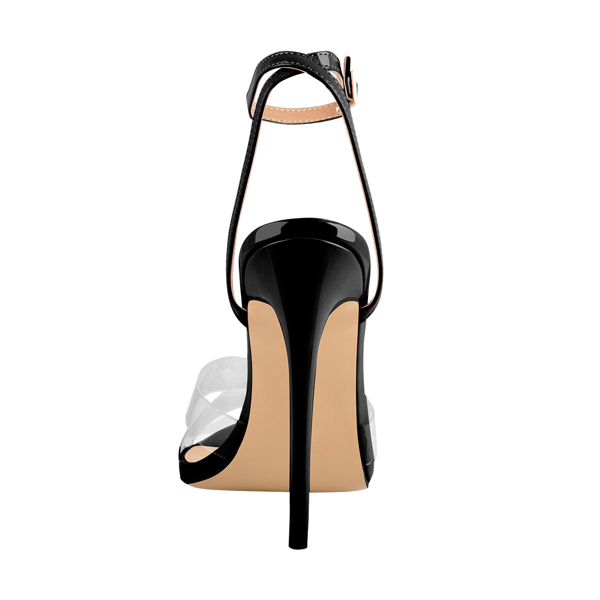 Clear Cross Band Open Toe High Heel Sandals - Onlymaker
