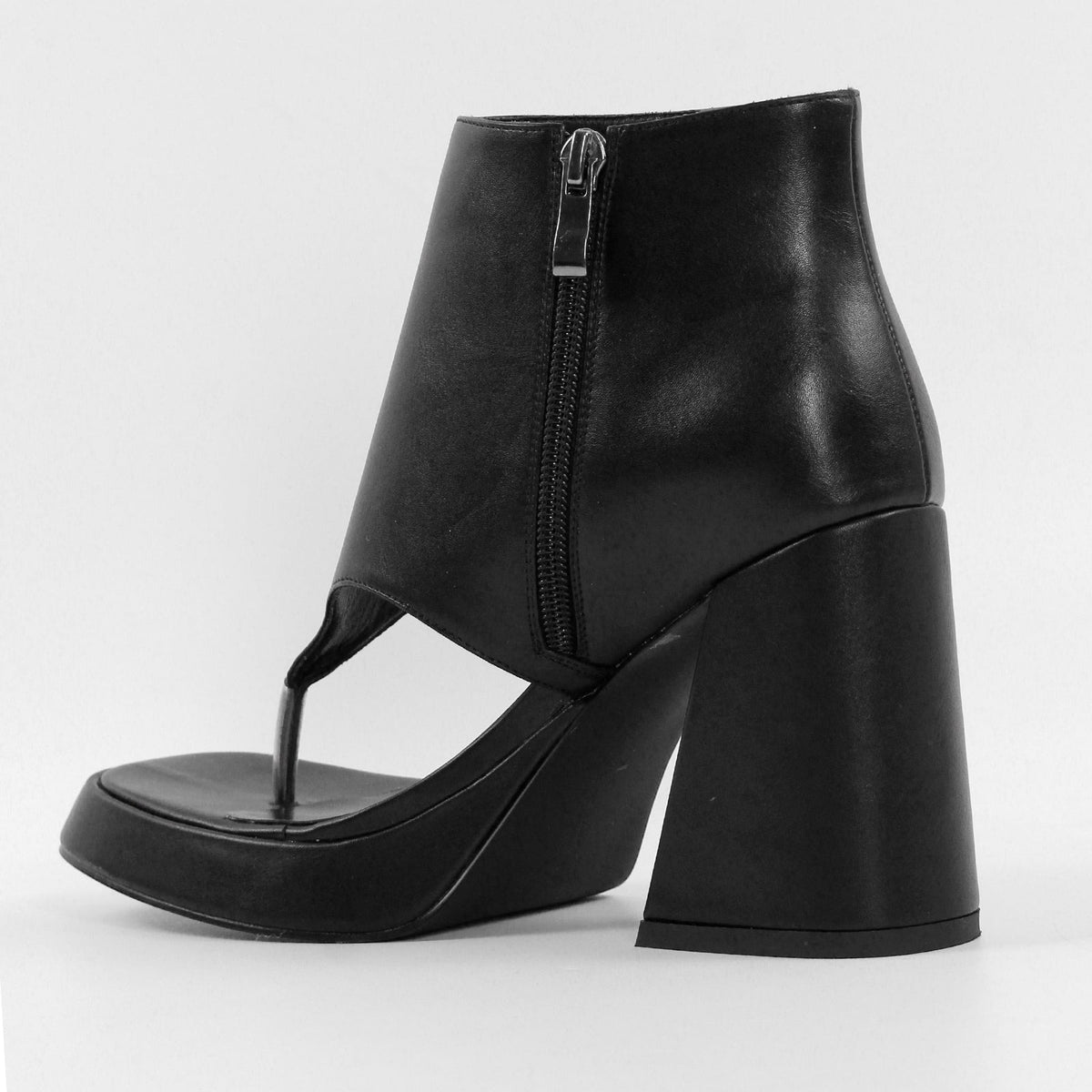 Square Toe Flip-flops Ankle Chunky Heel Sandals - Onlymaker