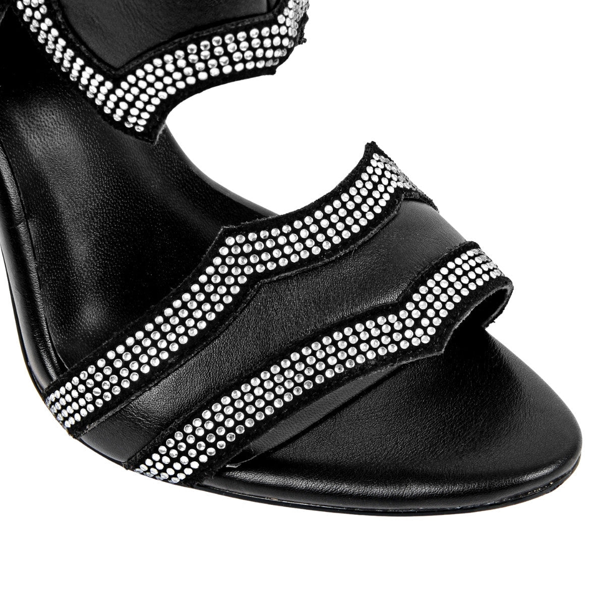 Rhinestone Cutout Back Zipper Ankle Bootie Sandals - Onlymaker