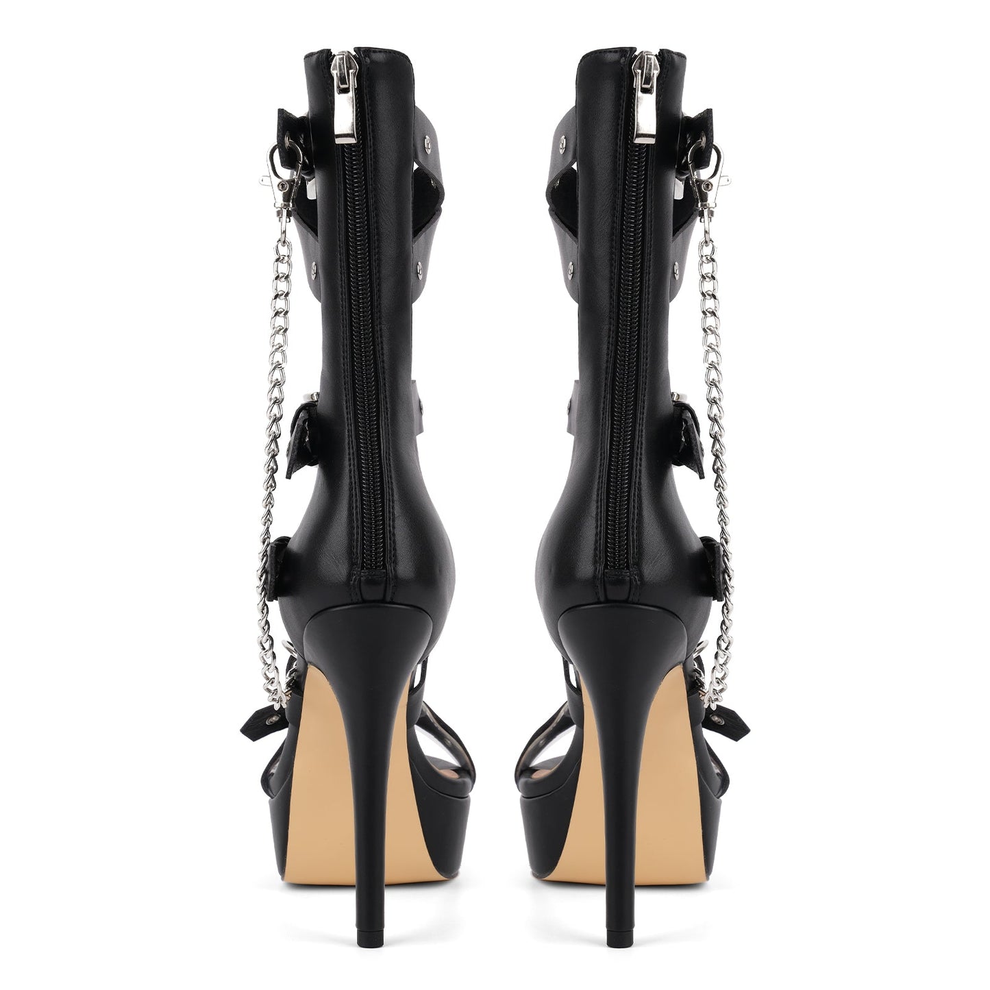 Platform Metal Chain Buckle Straps Sandals - Onlymaker