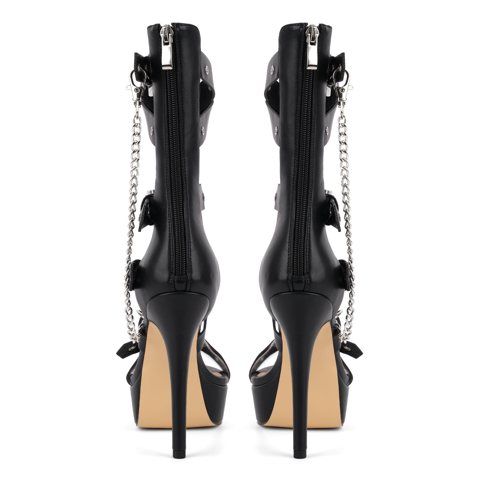 Platform Metal Chain Buckle Straps Sandals - Onlymaker