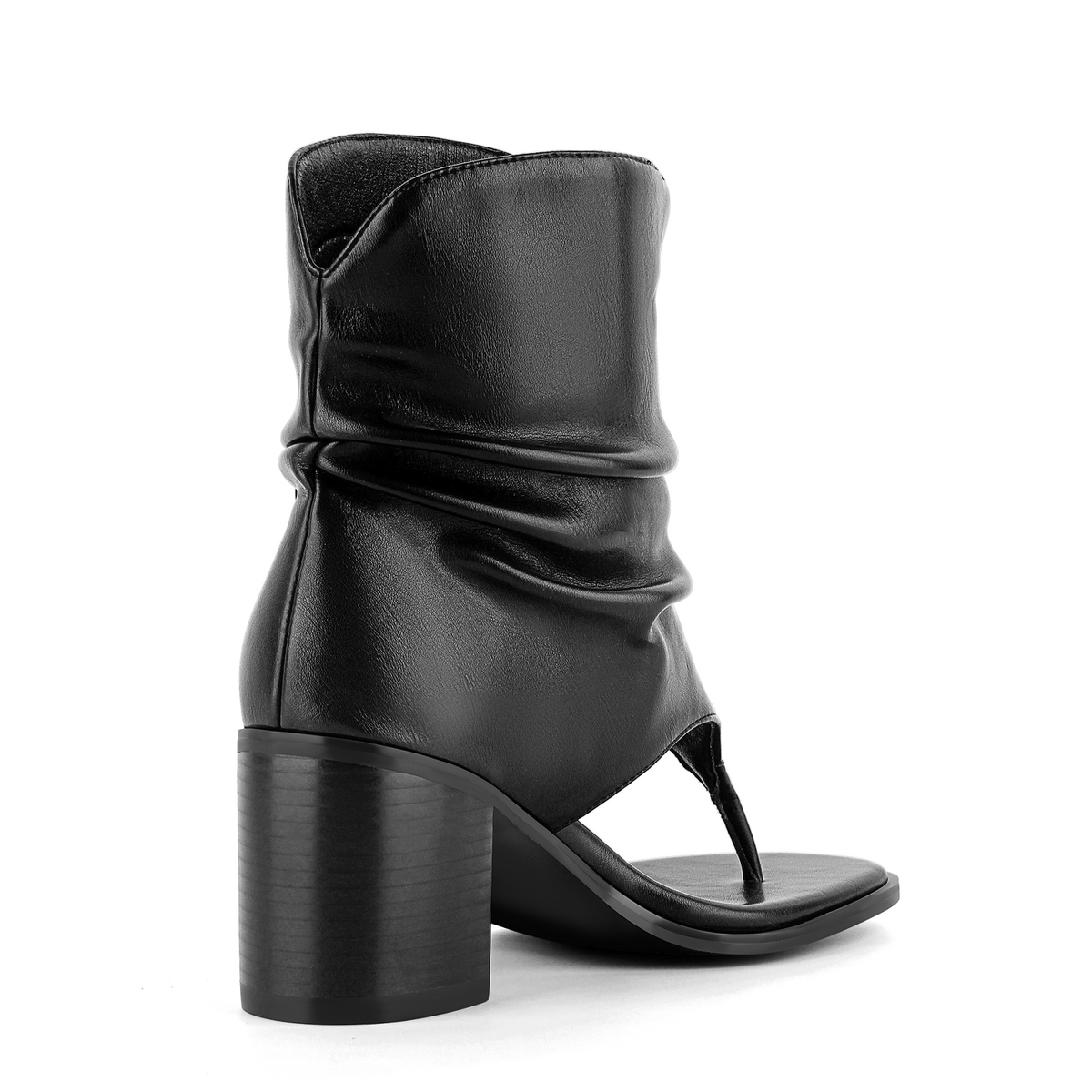 Buckle Ruched Flip-Flop Bootie Sandals - Onlymaker