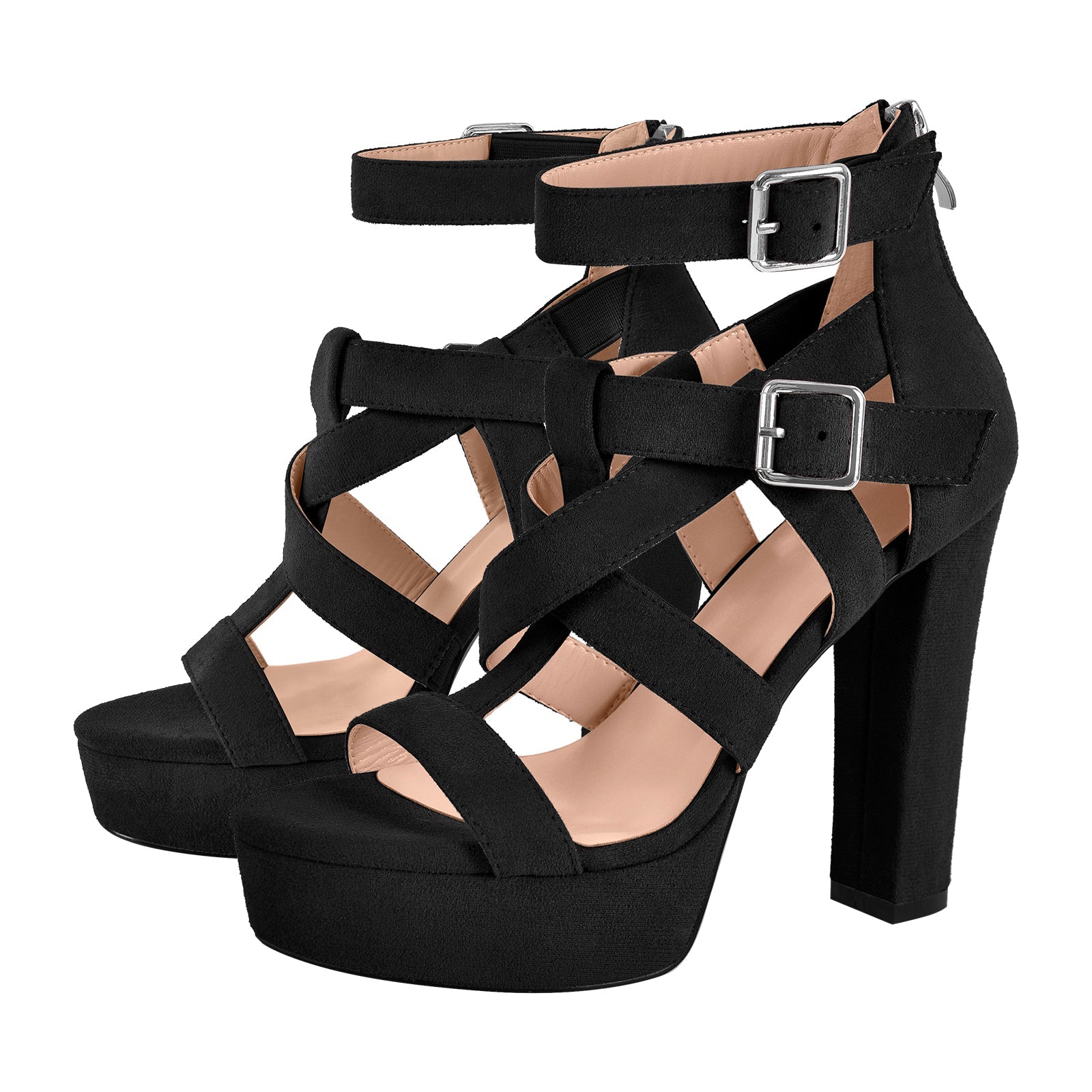 Platform Gladiator Strap Chunky Heel Sandals - Onlymaker
