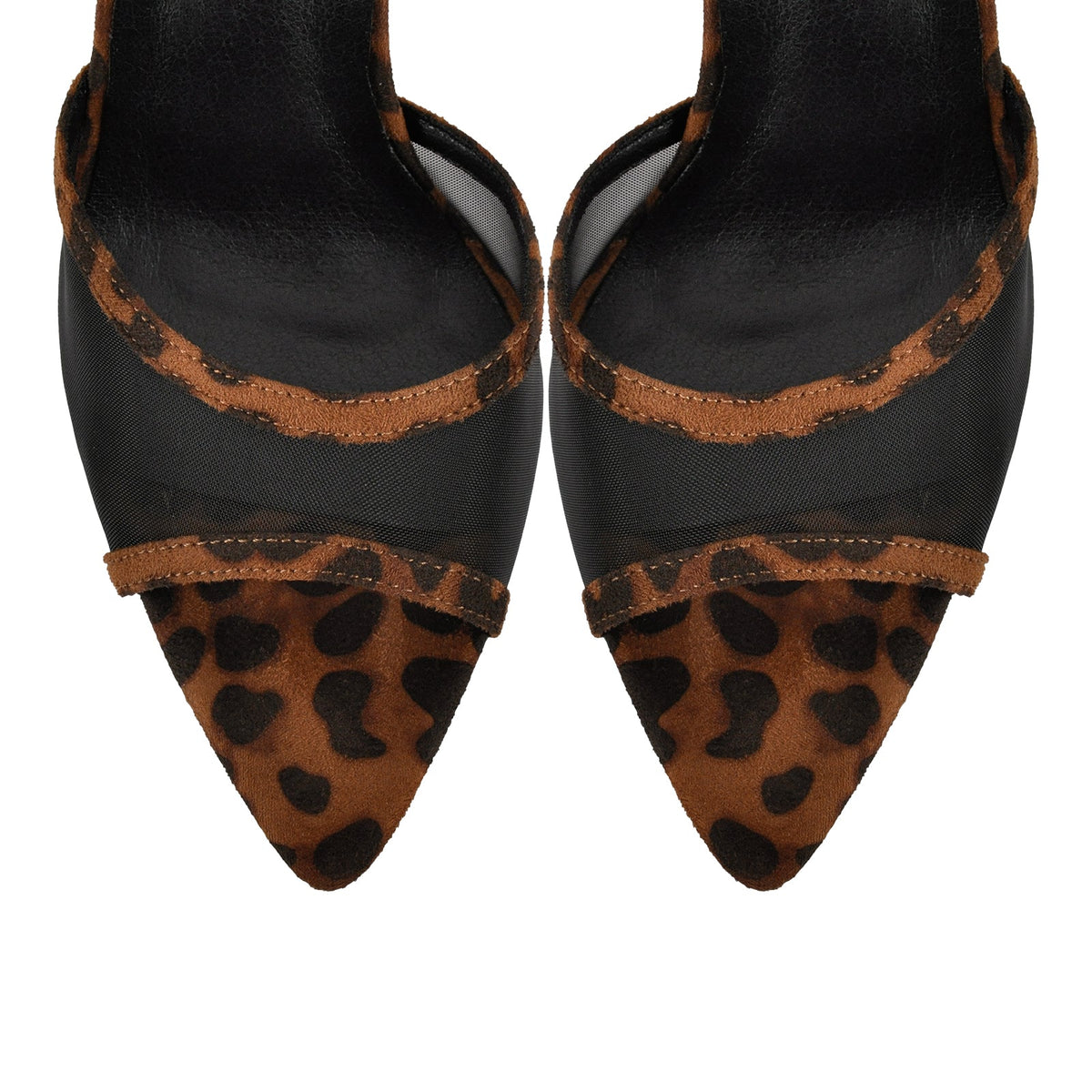 Mesh Pointed Toe Ankle Strap Sandals - Onlymaker