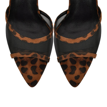 Mesh Pointed Toe Ankle Strap Sandals - Onlymaker