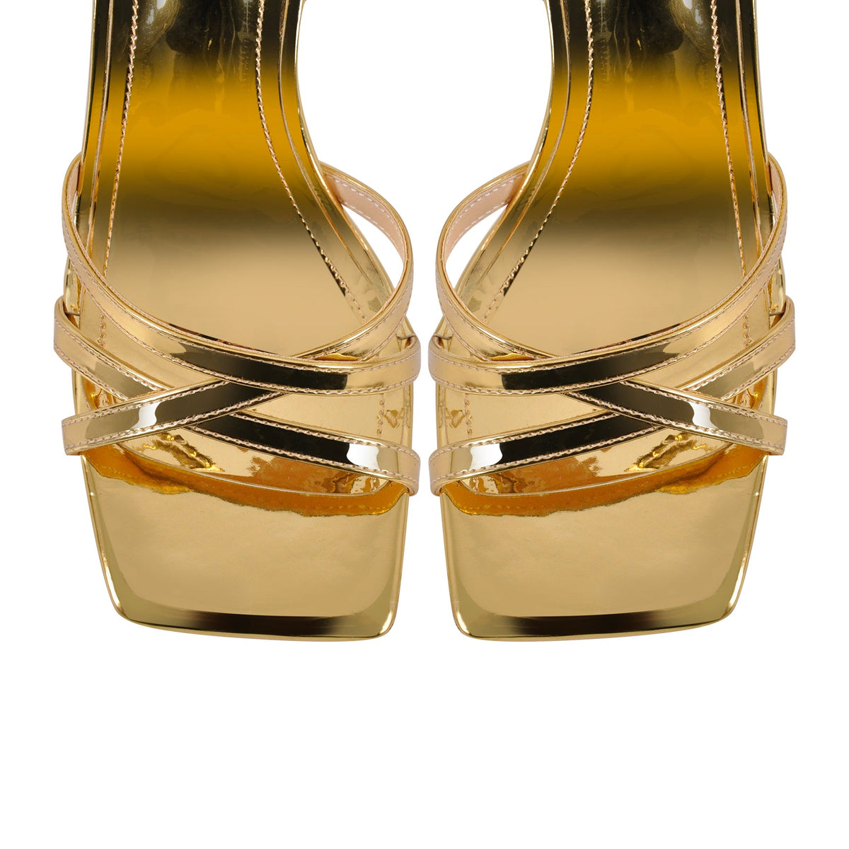 Square Toe Ankle Strap Stiletto Sandals - Onlymaker