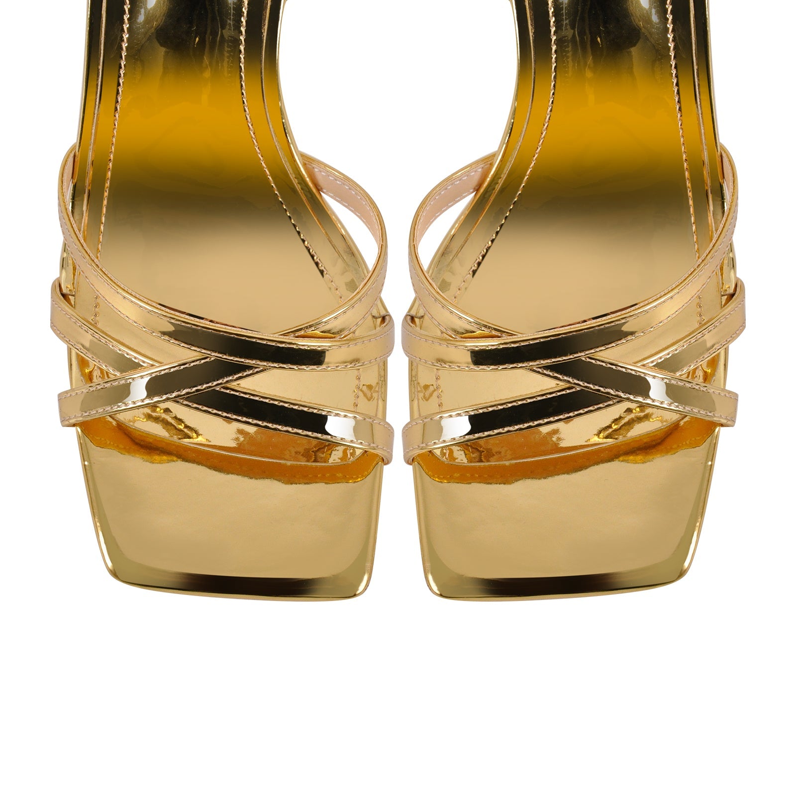 Square Toe Ankle Strap Stiletto Sandals - Onlymaker