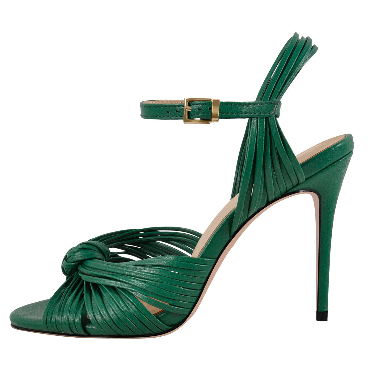 Round Toe Buckle Strap Stiletto Sandals - Onlymaker