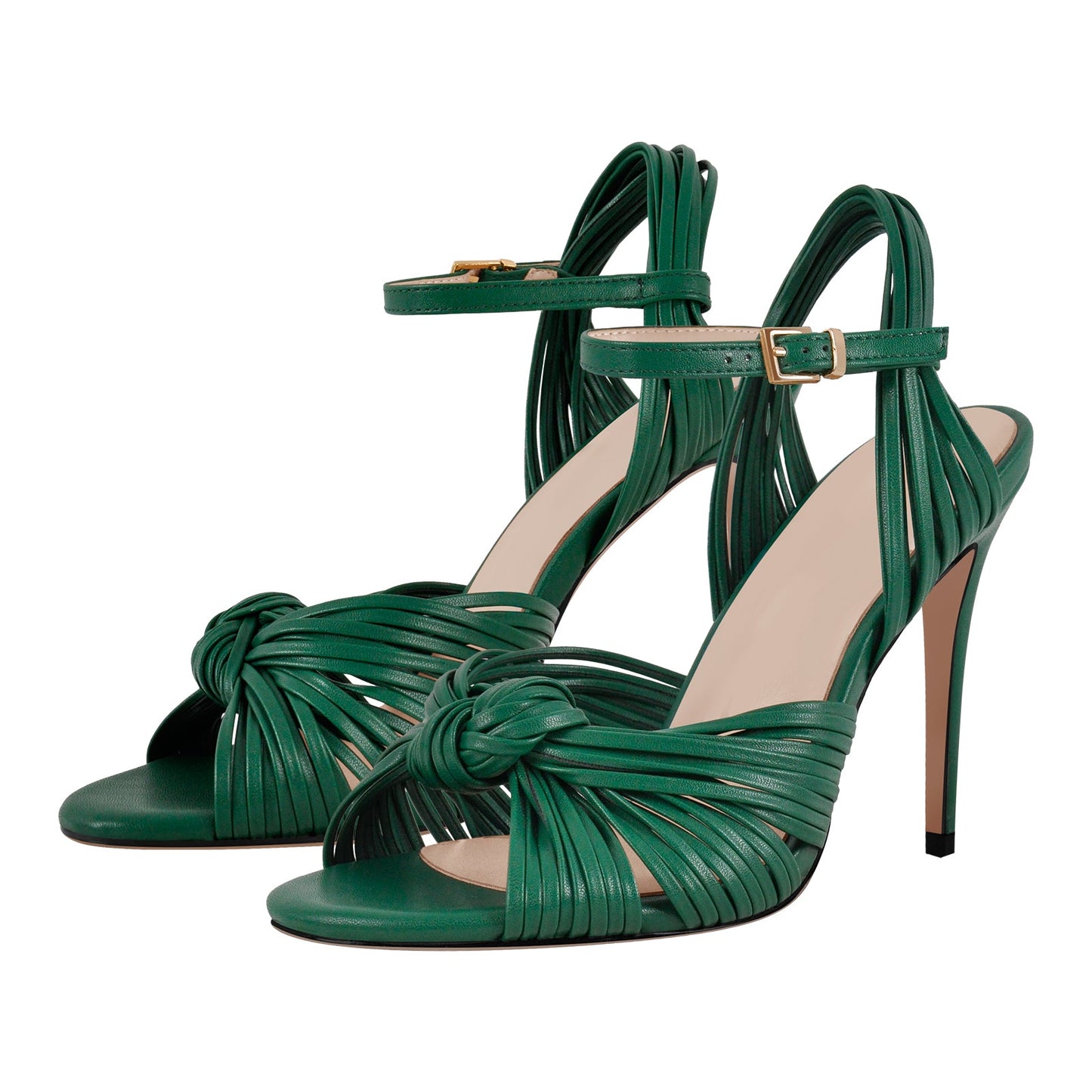 Round Toe Buckle Strap Stiletto Sandals - Onlymaker