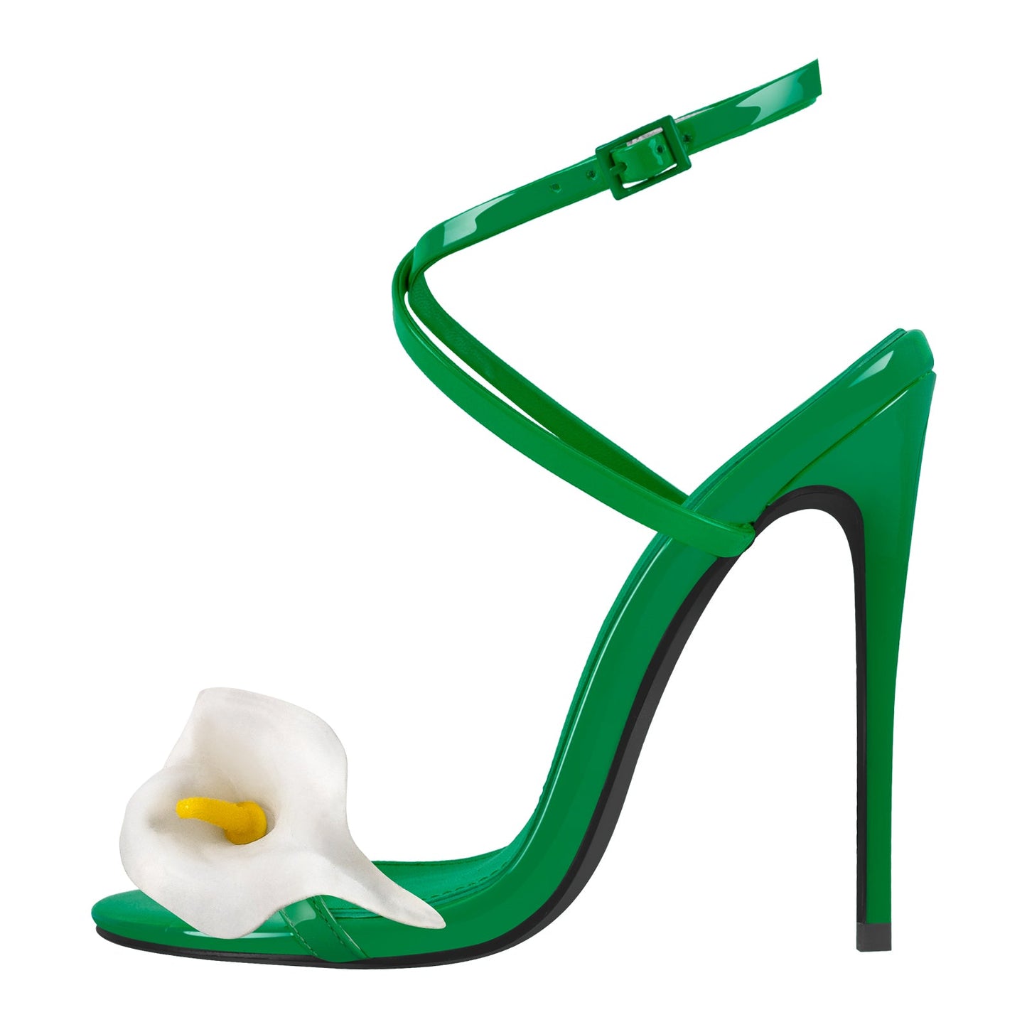 Round Toe Calla Lily Cross Strap Sandals - Onlymaker