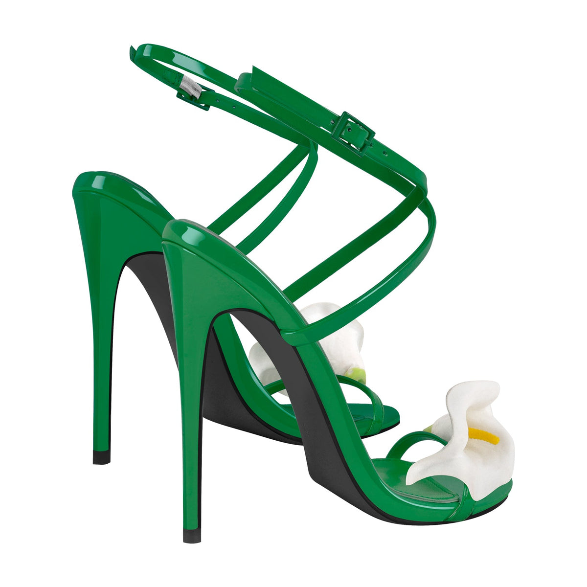 Round Toe Calla Lily Cross Strap Sandals - Onlymaker