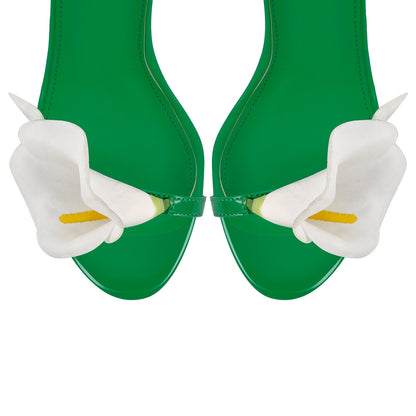 Round Toe Calla Lily Cross Strap Sandals - Onlymaker