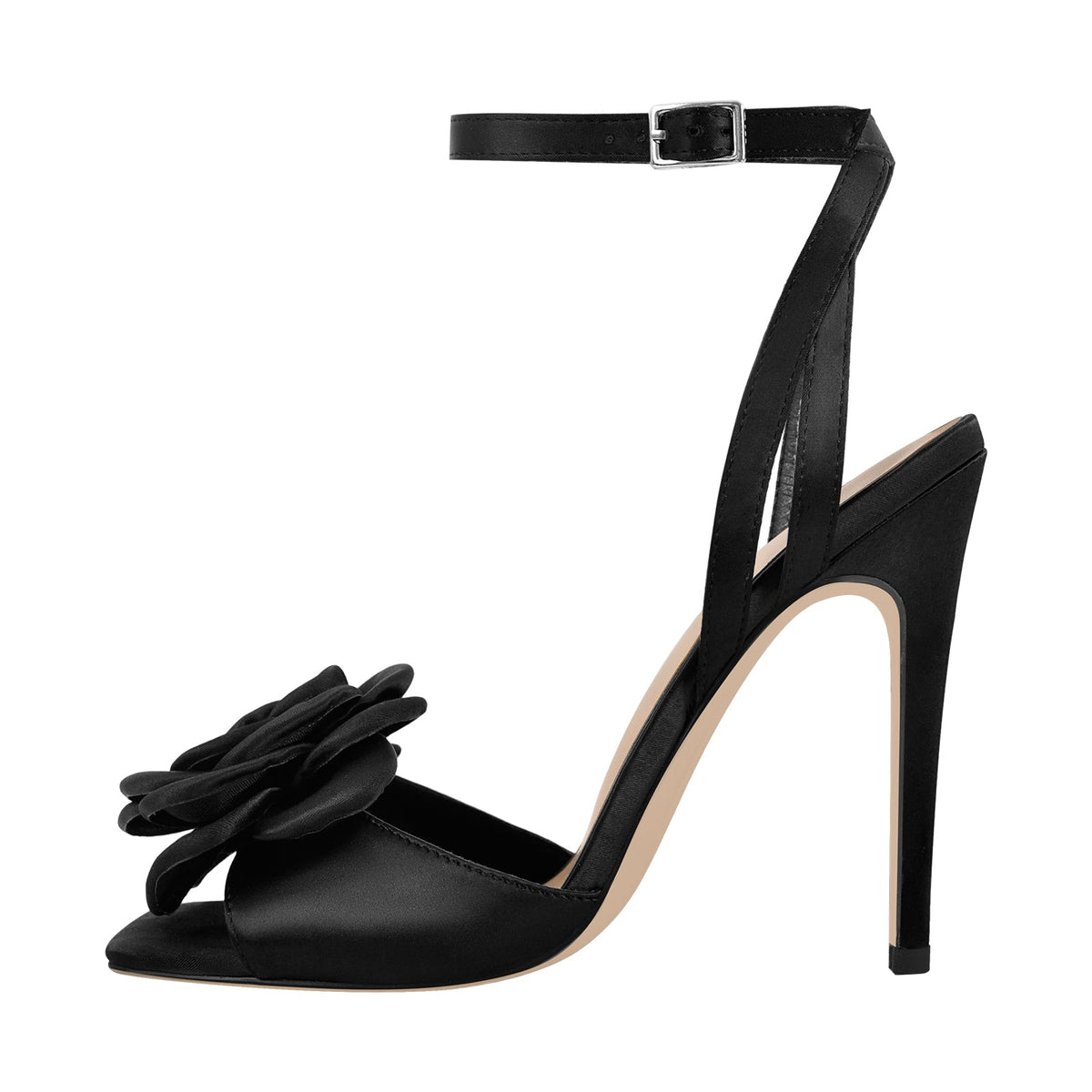 Square Toe Flower Ankle Strap Sandals - Onlymaker