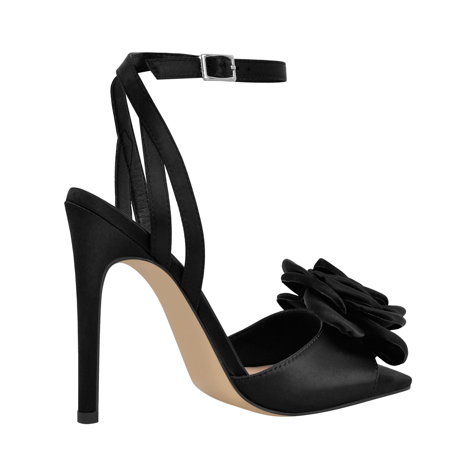 Square Toe Flower Ankle Strap Sandals - Onlymaker