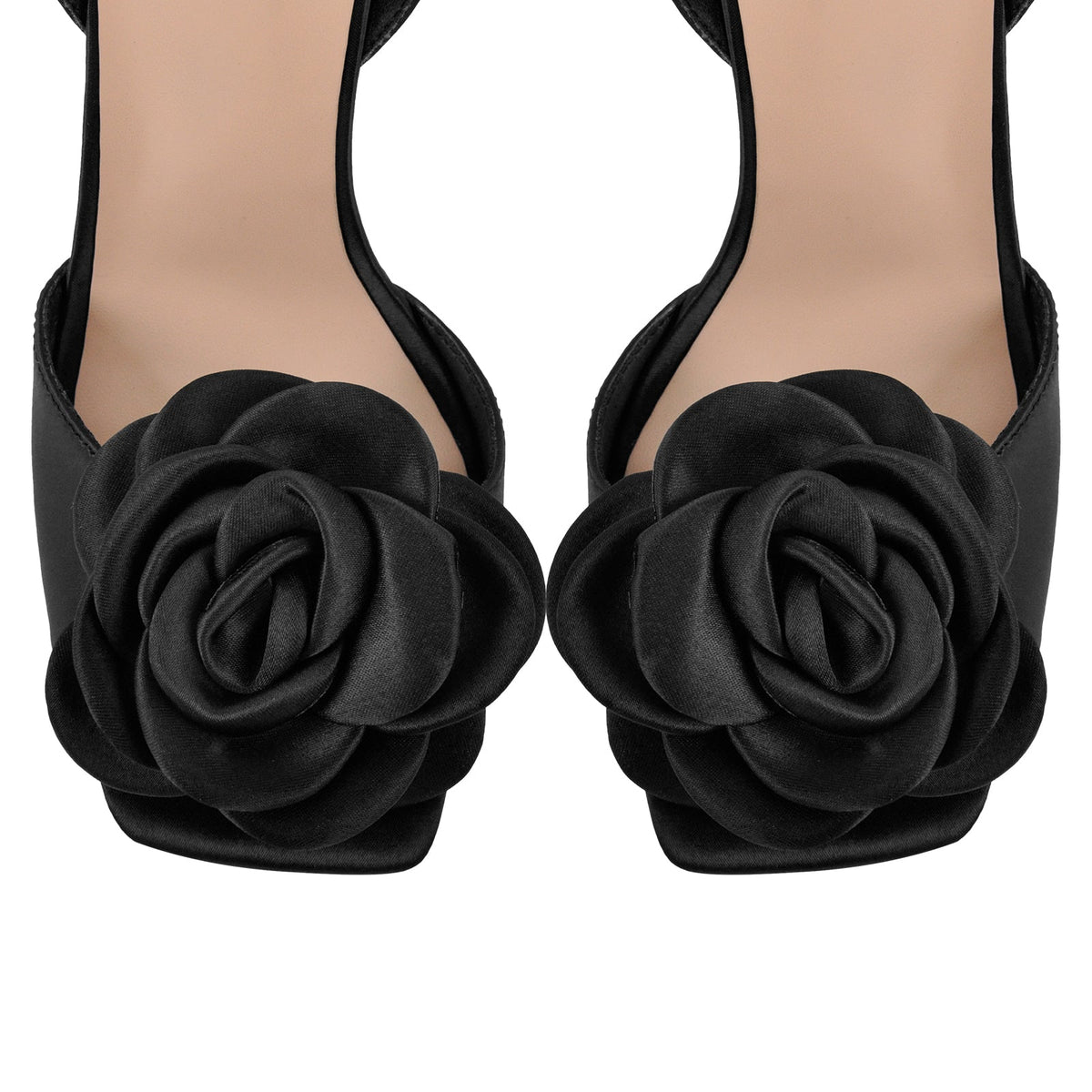 Square Toe Flower Ankle Strap Sandals - Onlymaker