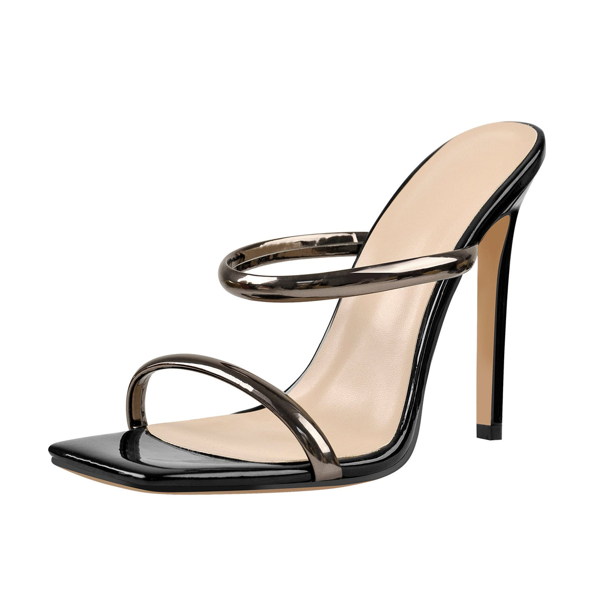 Square Toe High Heel Stiletto Sandals - Onlymaker