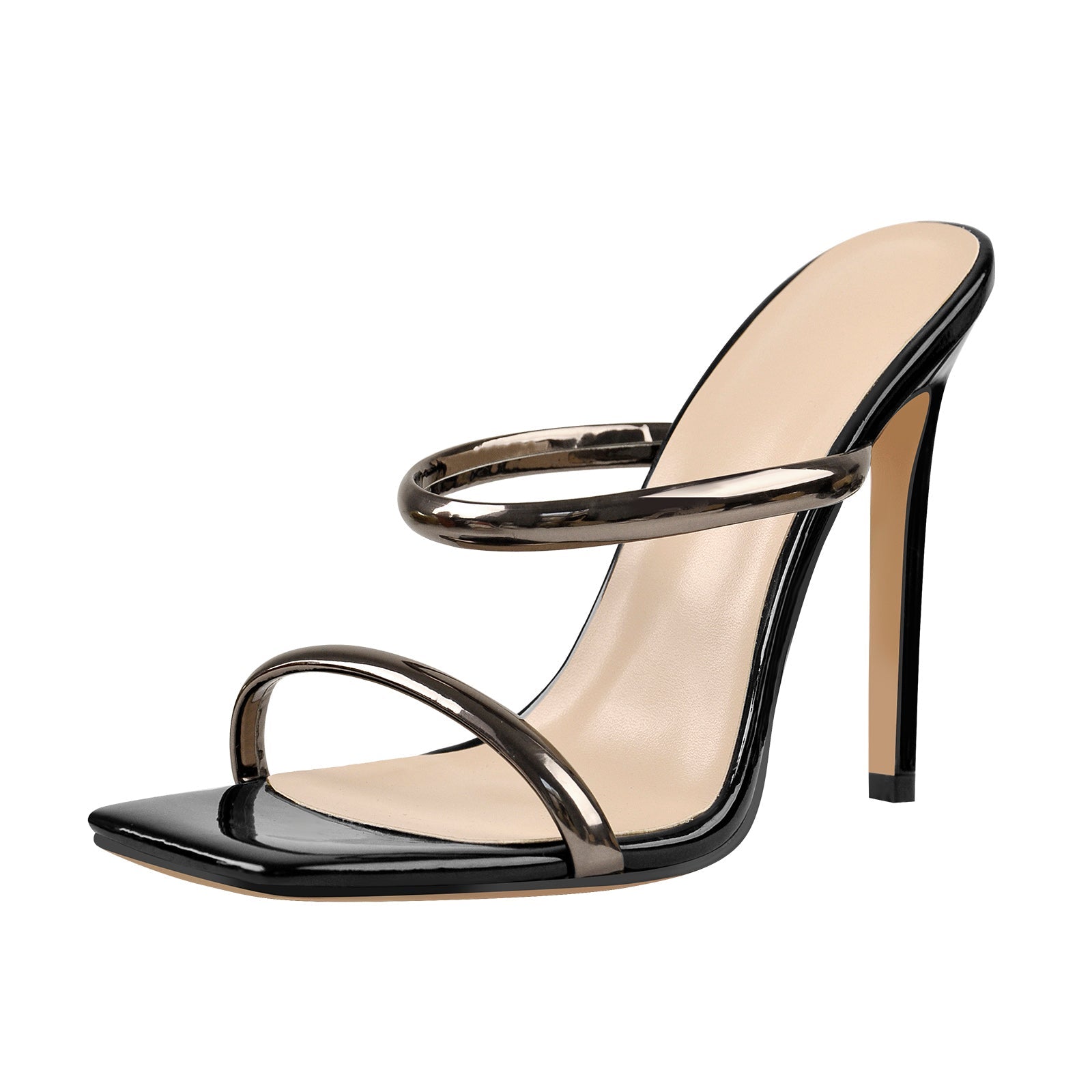 Square Toe High Heel Stiletto Sandals - Onlymaker