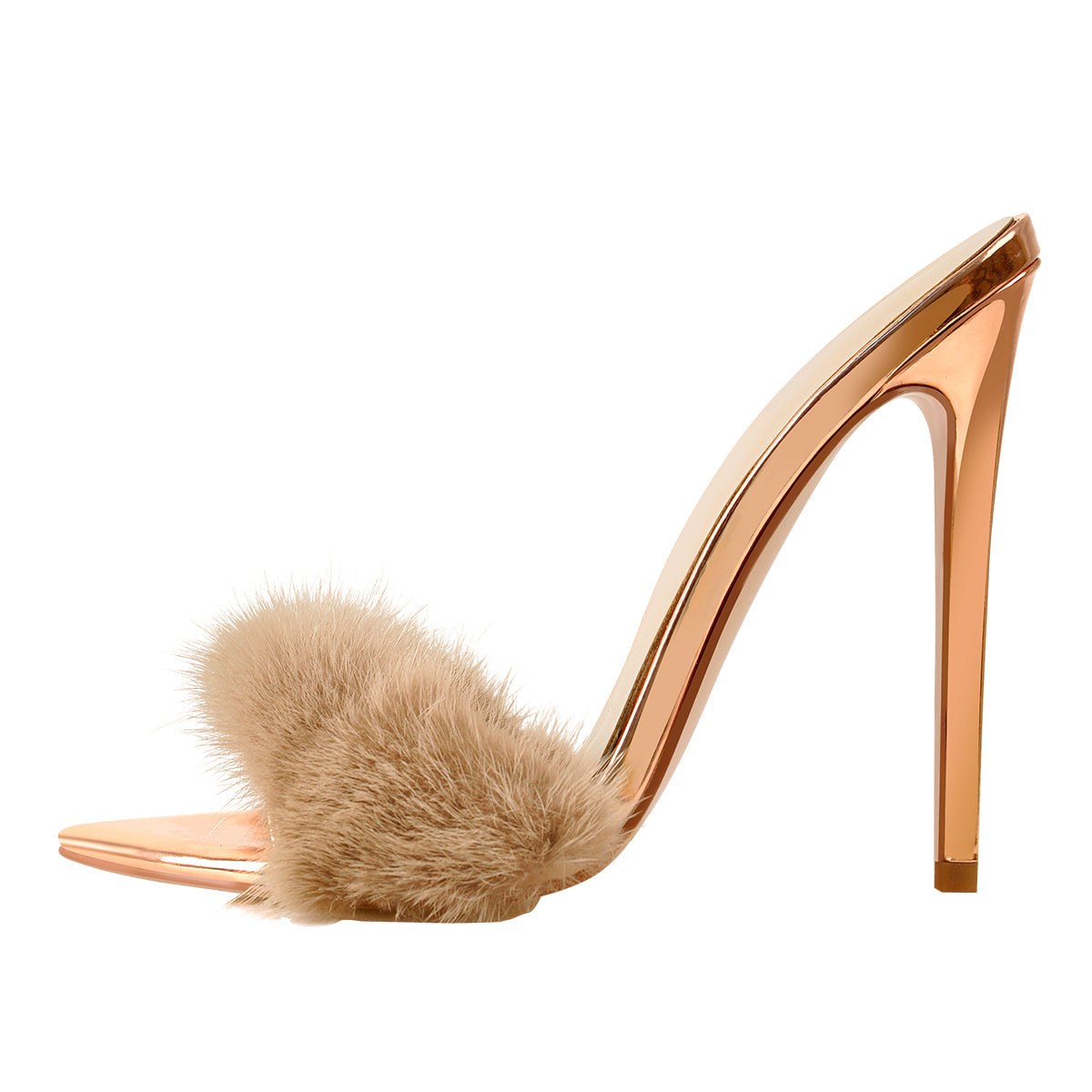Feather Pointed Open Toe High Heel Sandals - Onlymaker