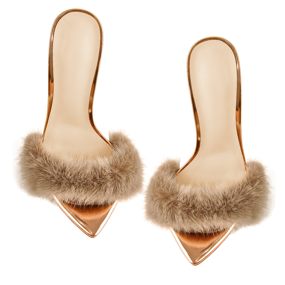 Feather Pointed Open Toe High Heel Sandals - Onlymaker