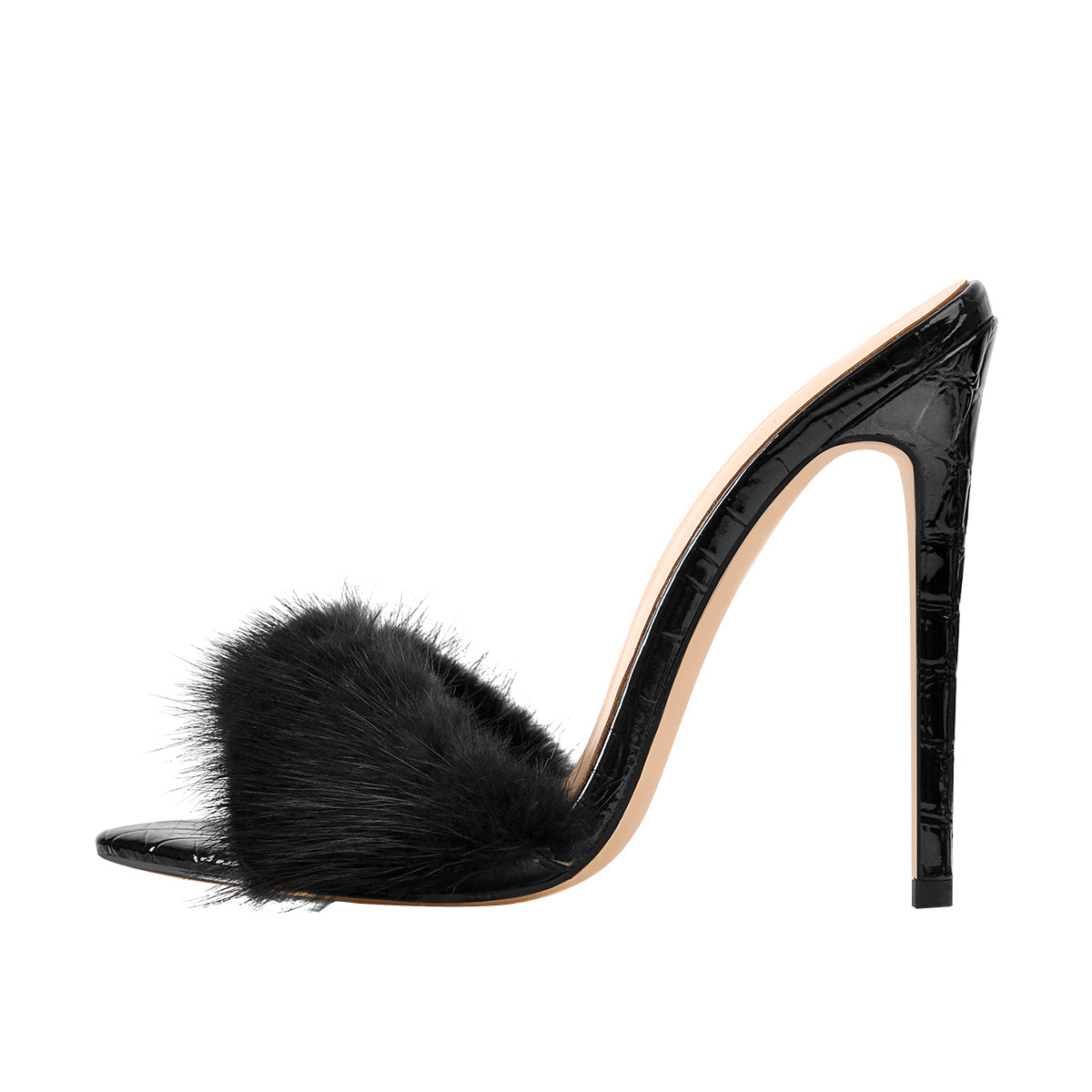 Feather Pointed Open Toe High Heel Sandals - Onlymaker