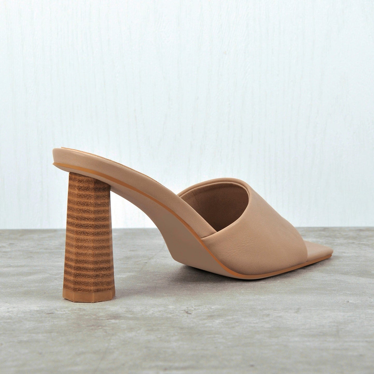 Square Open Toe Mules Chunky Heel Sandals - Onlymaker