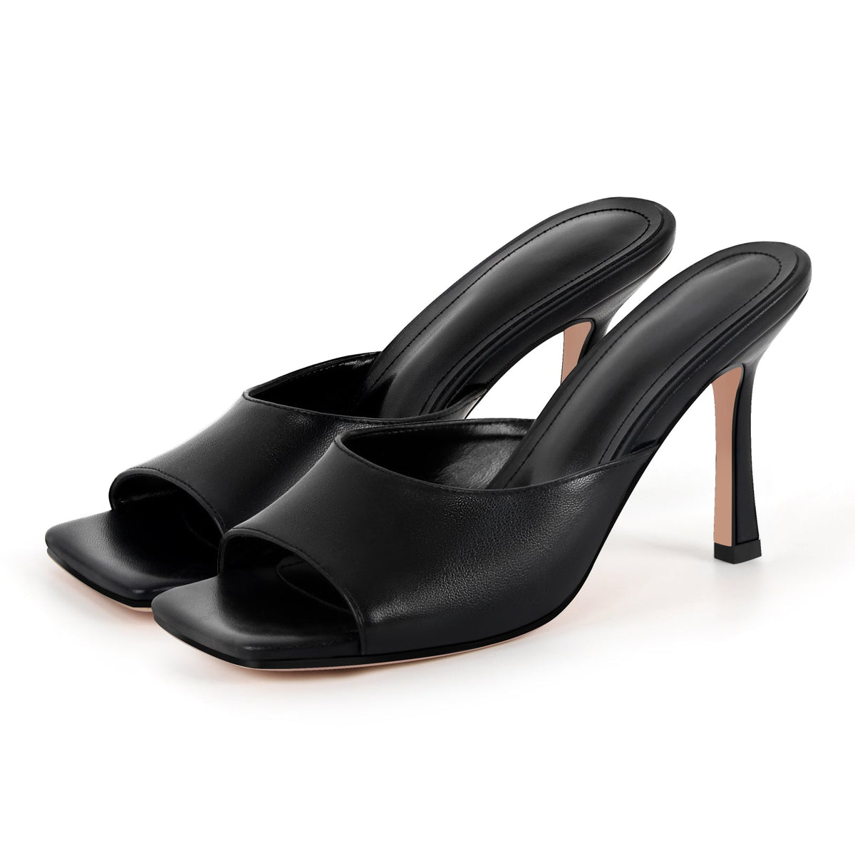 Square Toe Stiletto Sandals Mules - Onlymaker