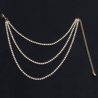 Rhinestone Multi-layered Anklet - Onlymaker