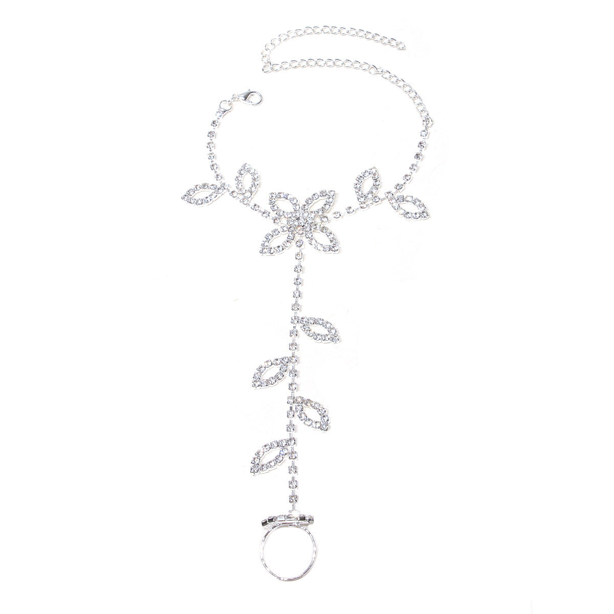 Rhinestone Vacation Toe Ring Anklet - Onlymaker