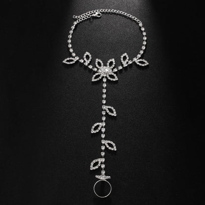 Rhinestone Vacation Toe Ring Anklet - Onlymaker