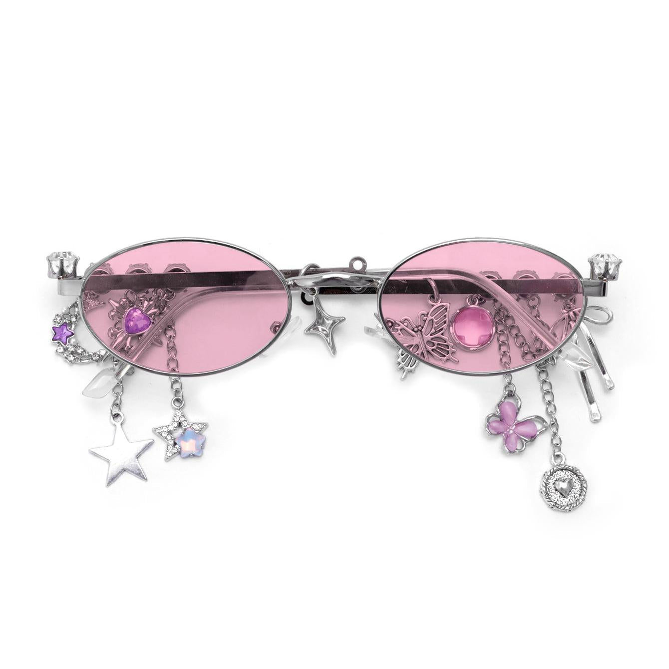 Chain Tassel Rhinestone Sunglasses - Onlymaker