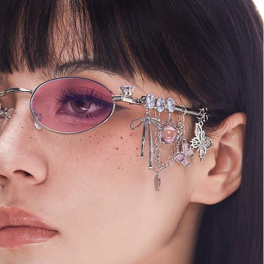 Chain Tassel Rhinestone Sunglasses - Onlymaker
