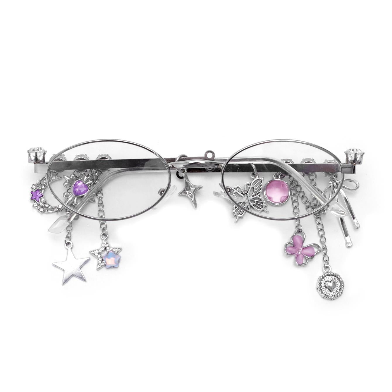 Chain Tassel Rhinestone Sunglasses - Onlymaker