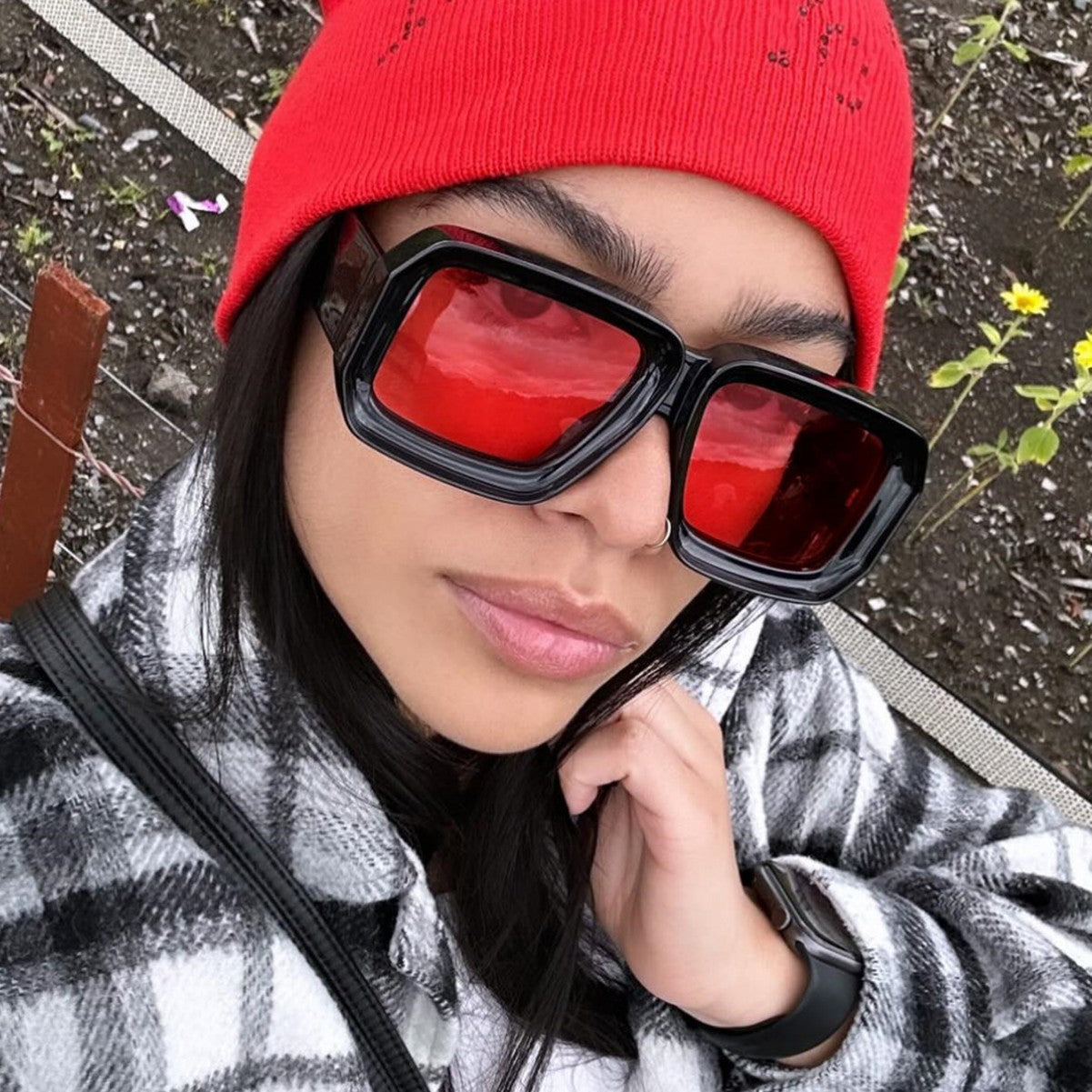 Square Shape Wide Rim Sunglasses - Onlymaker