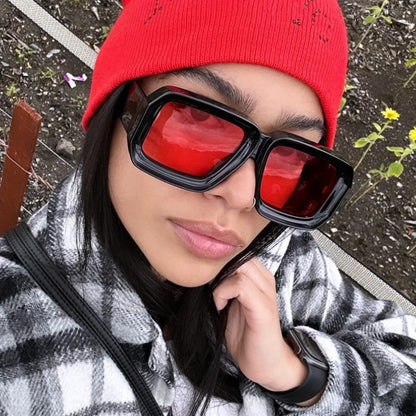 Square Shape Wide Rim Sunglasses - Onlymaker