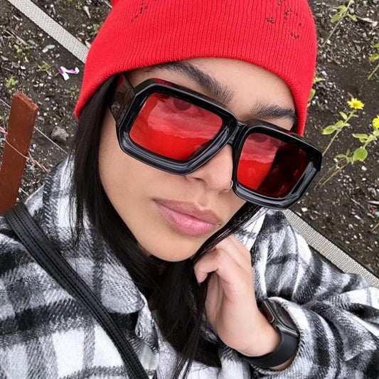 Square Shape Wide Rim Sunglasses - Onlymaker
