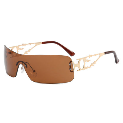 Rimless Cutout Sunglasses - Onlymaker